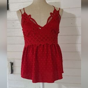 Rue21+ Crochet Lace Ruffled Camisole Red Tank Size 1X